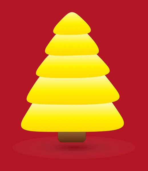 Vector amarillo del árbol de Navidad — Archivo Imágenes Vectoriales