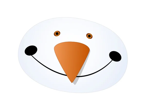 Drôle bonhomme de neige visage sourire — Image vectorielle