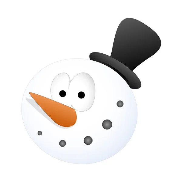 Scared Snowman Character Face — Stock Vector