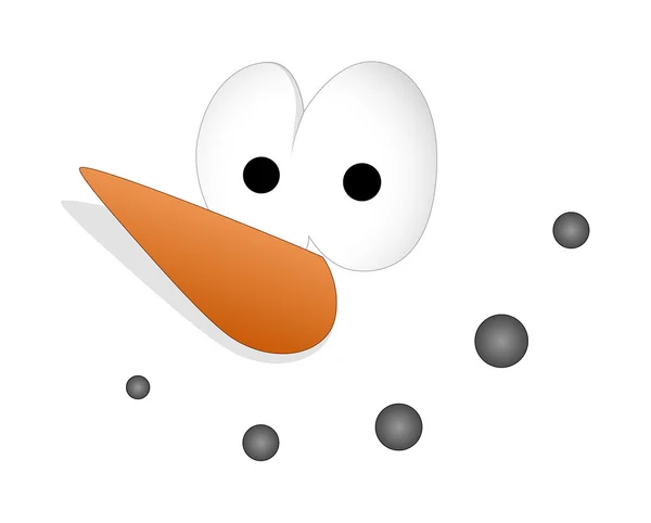 Bang Snowman gezicht expressie — Stockvector