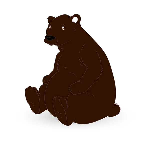 Brown Cartoon Bear Character — Stock Vector