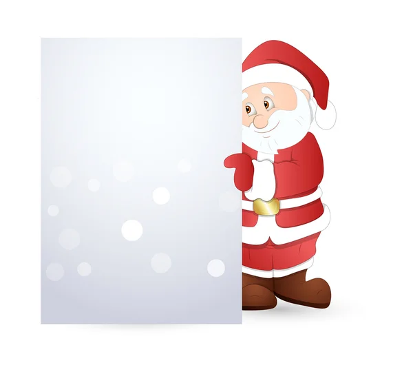 开心的圣诞老人与空白横幅 — 图库矢量图片