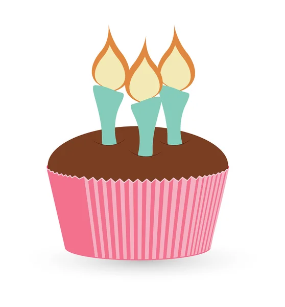 Verjaardagstaart met kaarsen — Stockvector