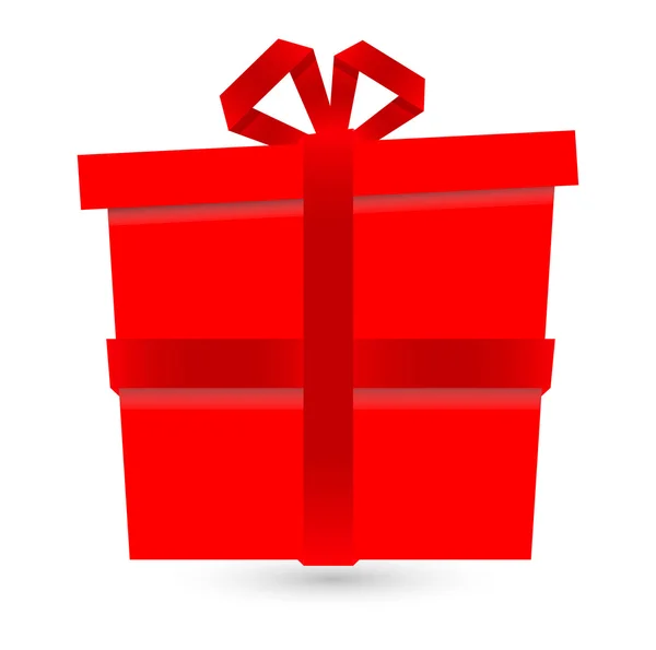 Red Christmas Gift Box — Stock Vector