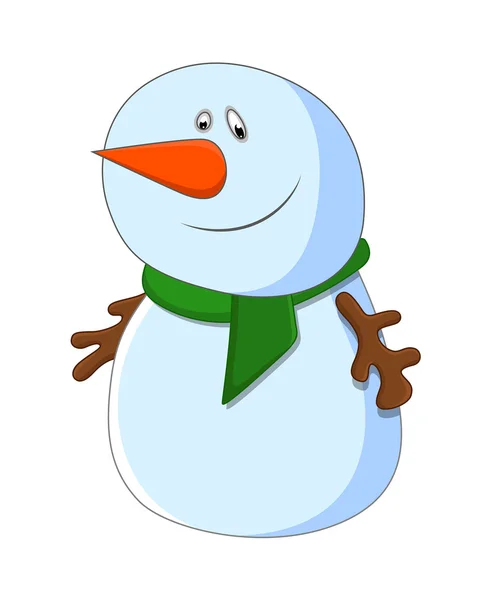 Joyeux personnage drôle mignon bonhomme de neige — Image vectorielle