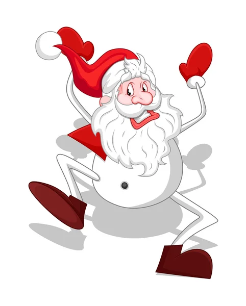 Happy Snowman Santa Dancing — Stock Vector