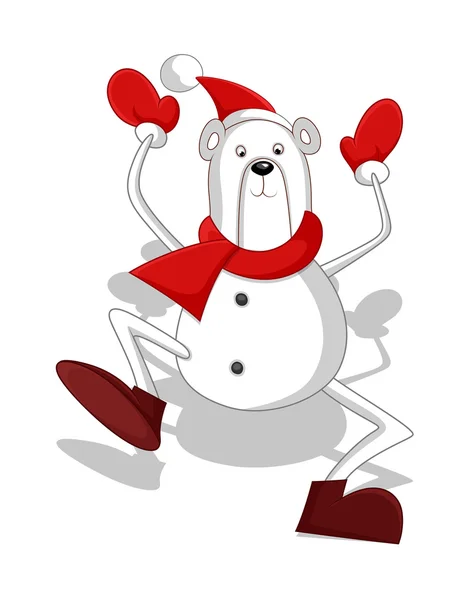 Oso divertido Santa Claus bailando — Archivo Imágenes Vectoriales