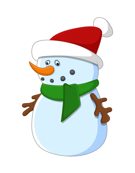 Mignon petit bonhomme de neige caractère — Image vectorielle
