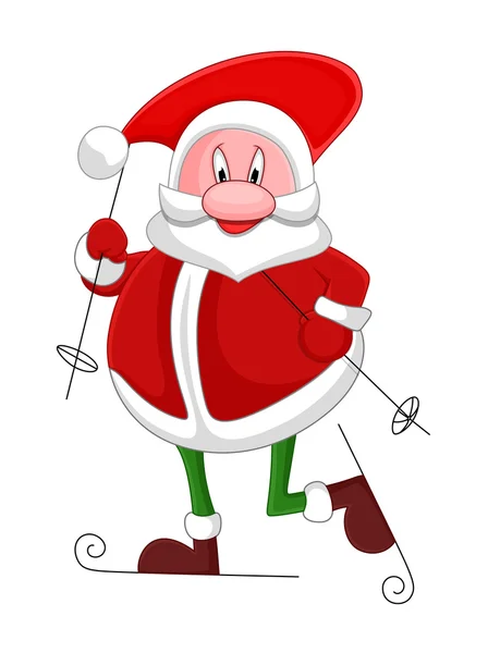 Santa Claus Kayak Character — Stok Vektör