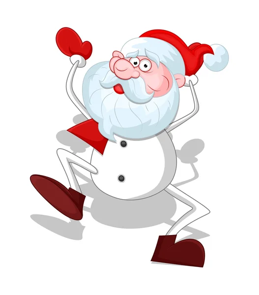 Scared Santa Dancing — Stock Vector