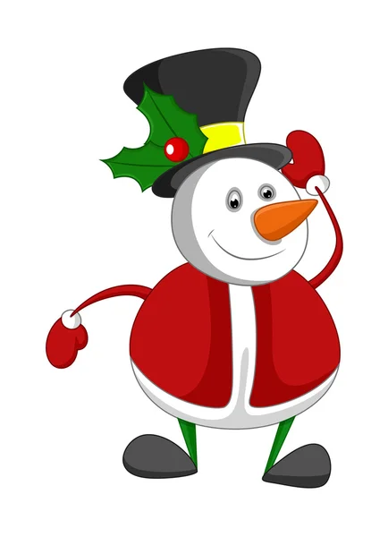 Funny Fat Snowman — Stock Vector