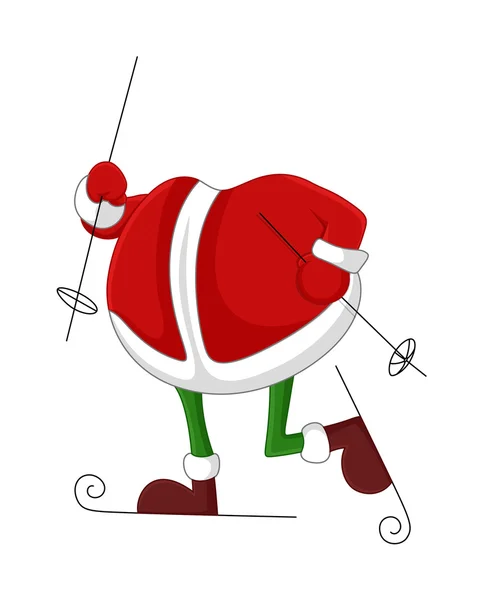 Santa Claus skiën instantie — Stockvector