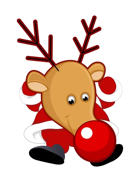 Personnage drôle de Santa Reindeer — Image vectorielle