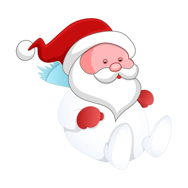 Sentado lindo niño santa claus — Vector de stock