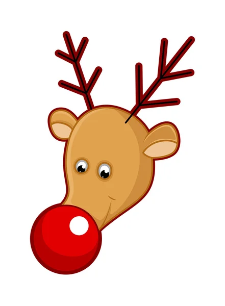 Happy Reindeer Face — Stock Vector