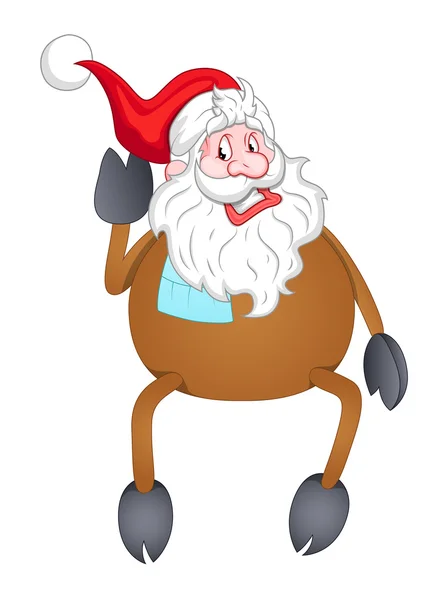 Santa Claus in Reindeer Costume — Stock Vector