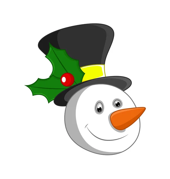 Happy Snowman Face Vector — Stock Vector