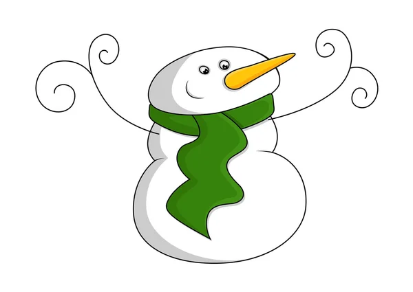Gelukkig Snowman karakter — Stockvector