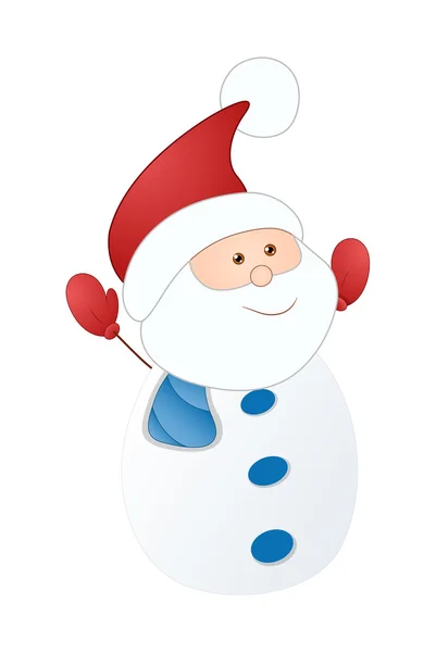 Bonito boneco de neve Santa — Vetor de Stock