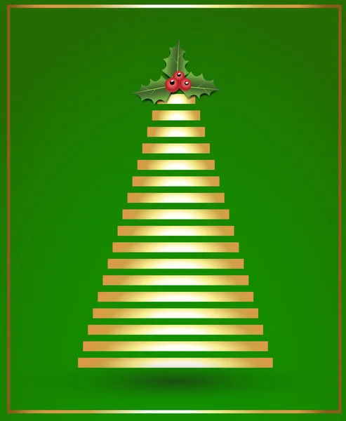 Árbol de Navidad decorativo dorado — Archivo Imágenes Vectoriales