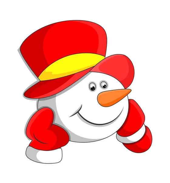 Happy Snowman Face Expression — Stock Vector