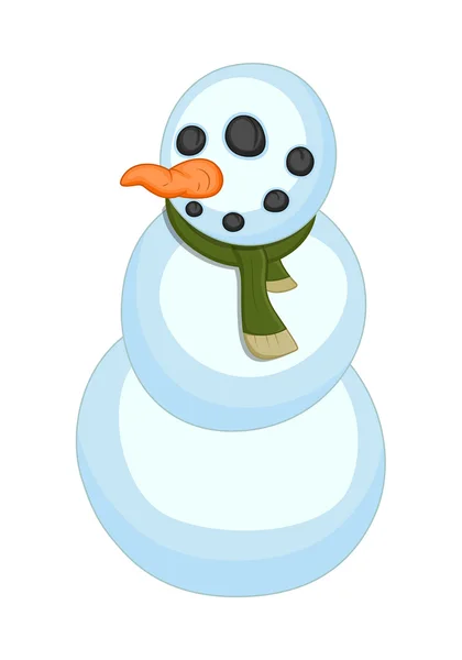 Divertido personaje de muñeco de nieve Vector — Vector de stock