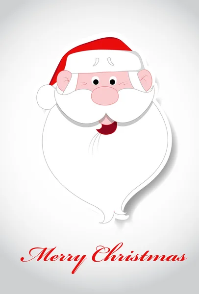 Χαρούμενο πρόσωπο Santa ευχετήρια κάρτα — Διανυσματικό Αρχείο
