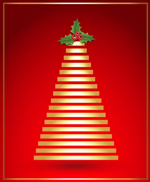Arbre de Noël doré — Image vectorielle