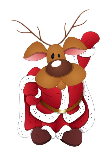 Reno Bailarín Santa Claus — Vector de stock