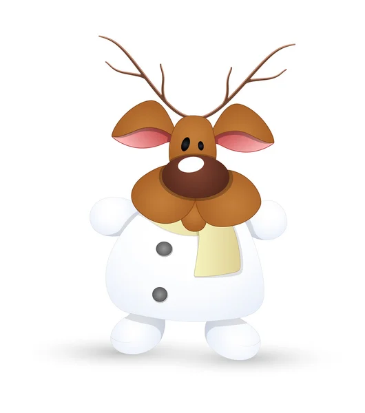 Reindeer Snowman Character — Stock Vector