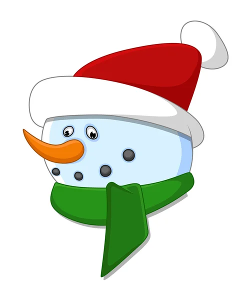 Schattig Snowman teken gezicht — Stockvector