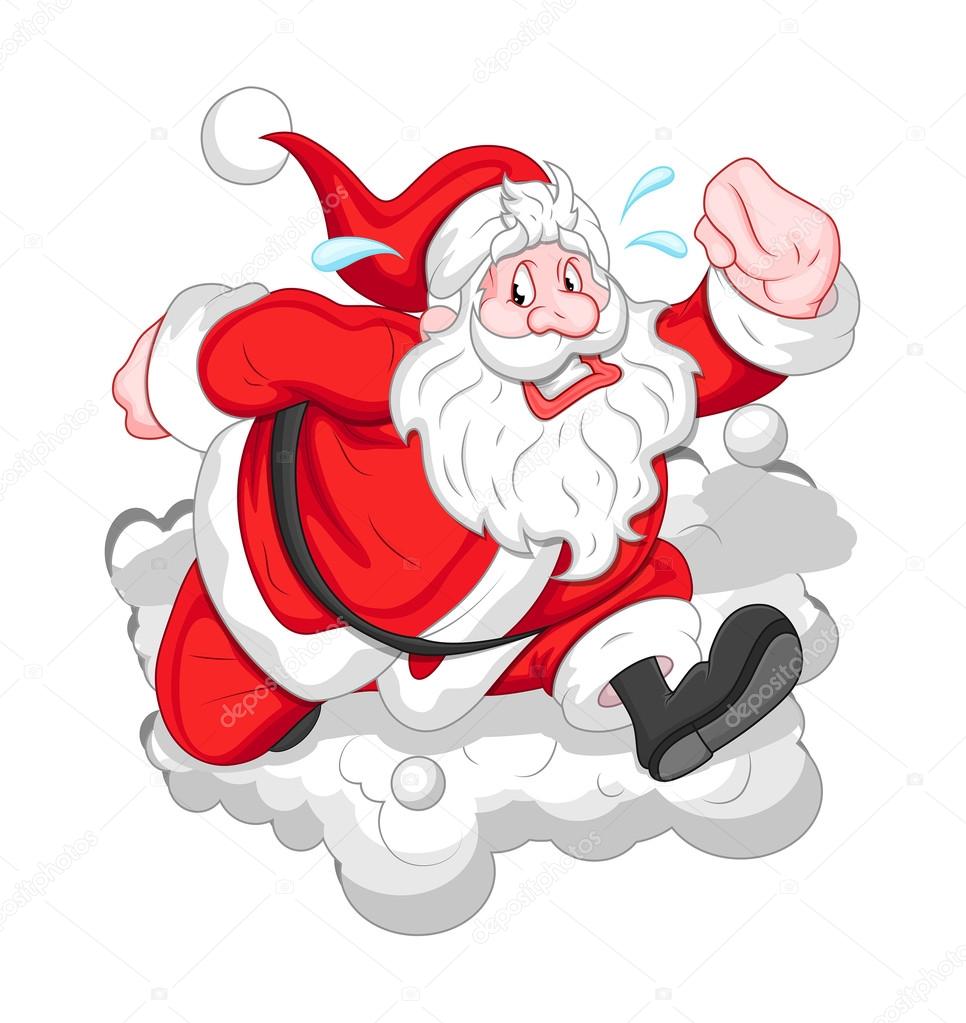 Running Cartoon Santa