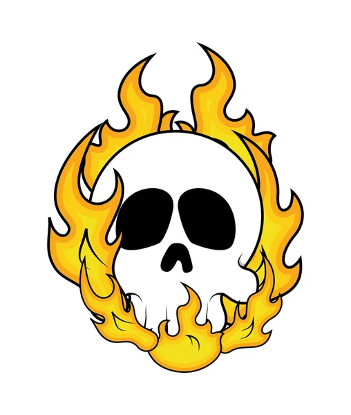 Halloween Skull Fire Vector Graphic — Stock Vector