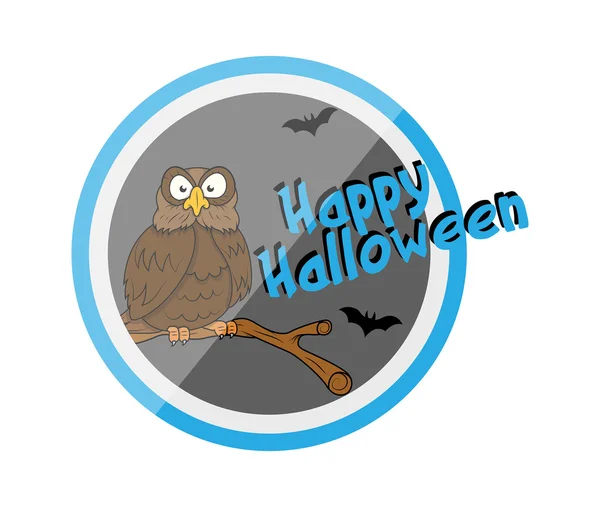 Feliz Halloween Búho Vector Gráfico — Vector de stock