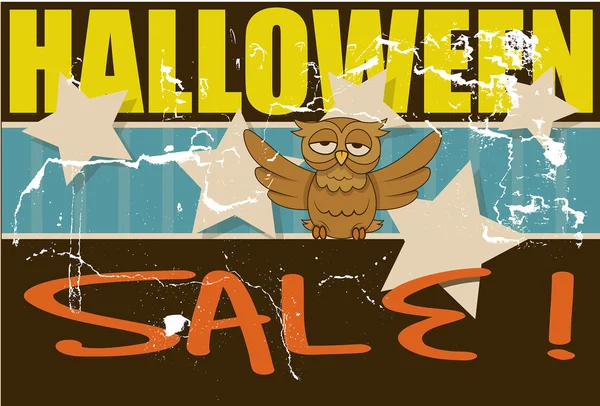 Retro Grunge Halloween sprzedaż plakat — Wektor stockowy