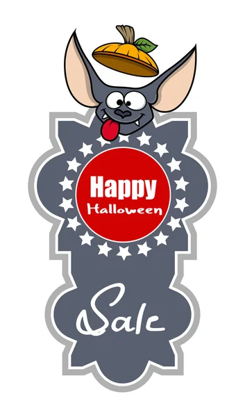 Halloween sprzedaż transparent twarz zabawny Bat — Wektor stockowy