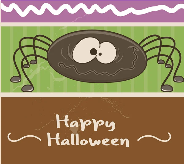 Araña de Halloween divertido Vector Banner — Archivo Imágenes Vectoriales