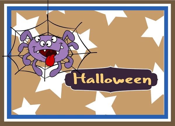 Spooky Halloween Spider personaggio sfondo — Vettoriale Stock