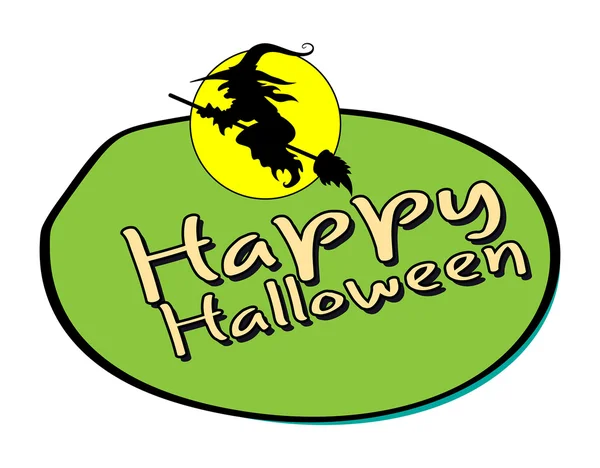 Banner de forma de bruja de Halloween — Vector de stock