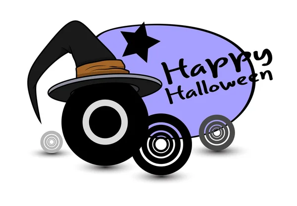 Retro Witch Hat Halloween Background — Stock Vector