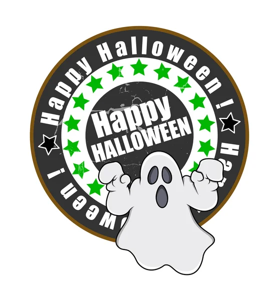 Spooky Halloween hayalet afiş — Stok Vektör