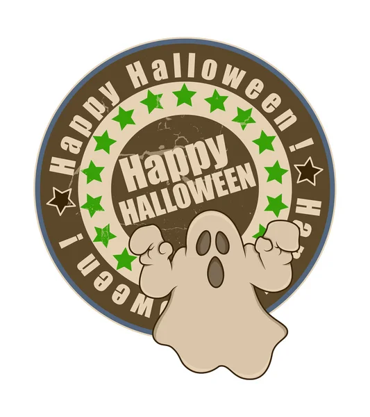 Retro Halloween Ghost Banner — Stock Vector