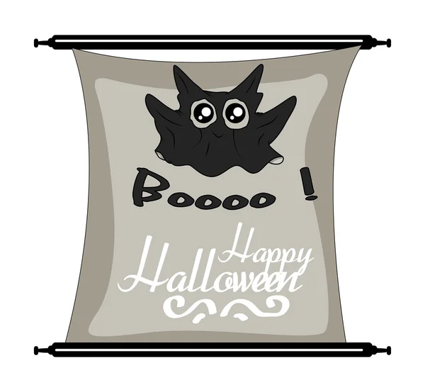 Cute Halloween Ghost Holiday Banner — Stock Vector