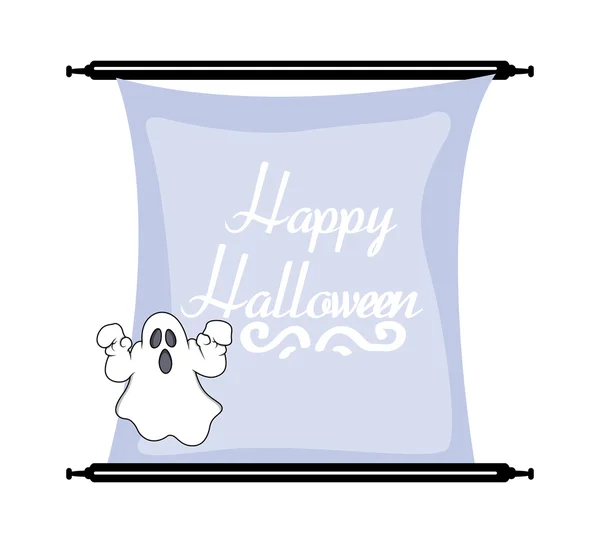 Spooky Ghost Halloween Banner — Stock Vector
