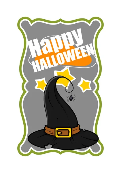 Halloween cadı şapka vektör afiş — Stok Vektör
