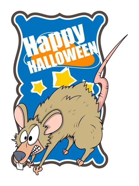 Livrädd Funny råtta karaktär — Stock vektor