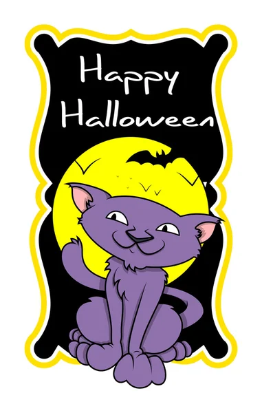 Halloween Spooky Cat Cartoon Graphic — Stock Vector