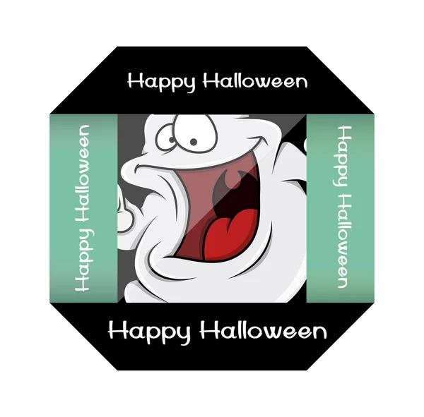 Marco de papel fantasma de Halloween divertido — Vector de stock