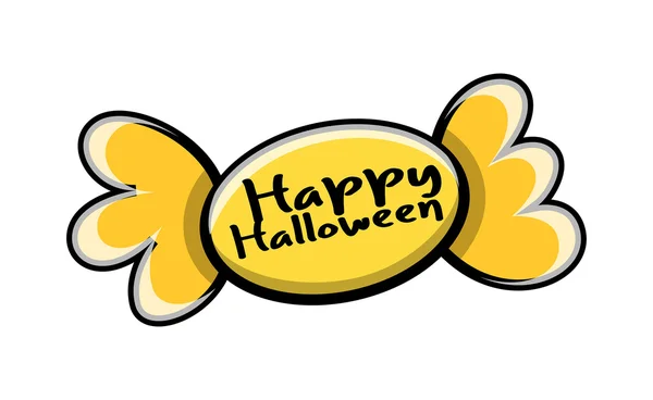 Banner de Halloween de caramelo retro — Vector de stock