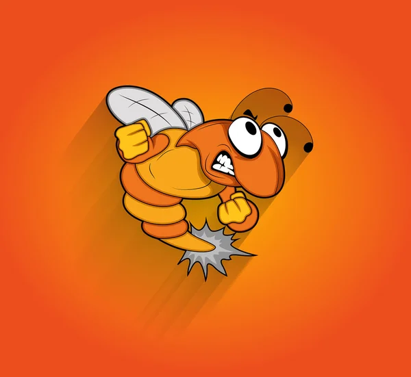 蜂の怒っている漫画のキャラクター — ストックベクタ